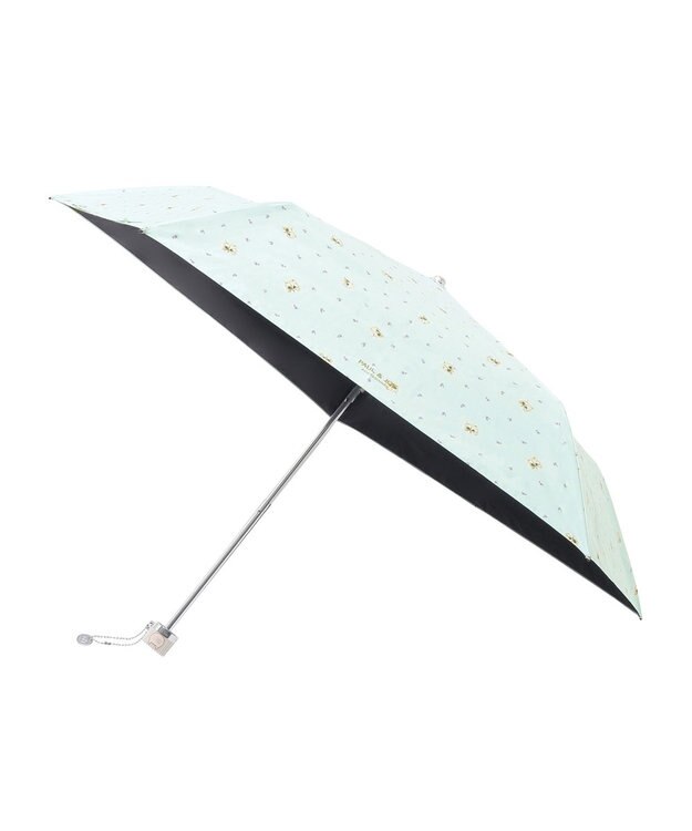 MOONBAT 【一級遮光/軽量】PAUL & JOE 晴雨兼用 折りたたみ日傘 ジプシー 総柄 ミントグリーン