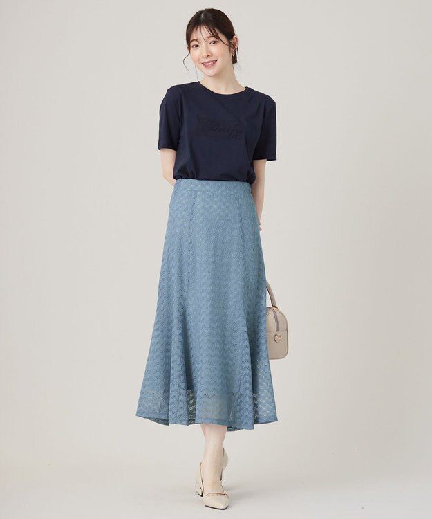 ANY SIS エンボスロゴ Tシャツ ネイビー