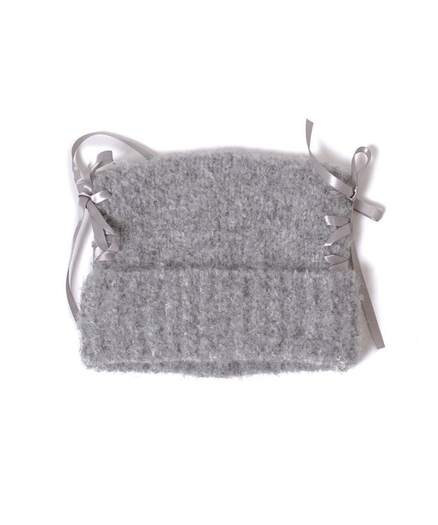 WEGO レースアップネコミミニットキャップ ライトグレー