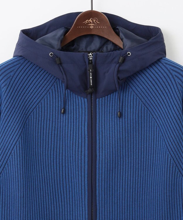 JOSEPH ABBOUD MOUNTAIN 【軽さ/ストレッチ】 CORDURA COTTON アウトドアニットパーカー ブルー系