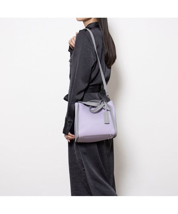 UNBILLION カシュカシュ cachecache / ミニショルダー付きソフトレザー調ミニトートバッグ ラベンダーミックス