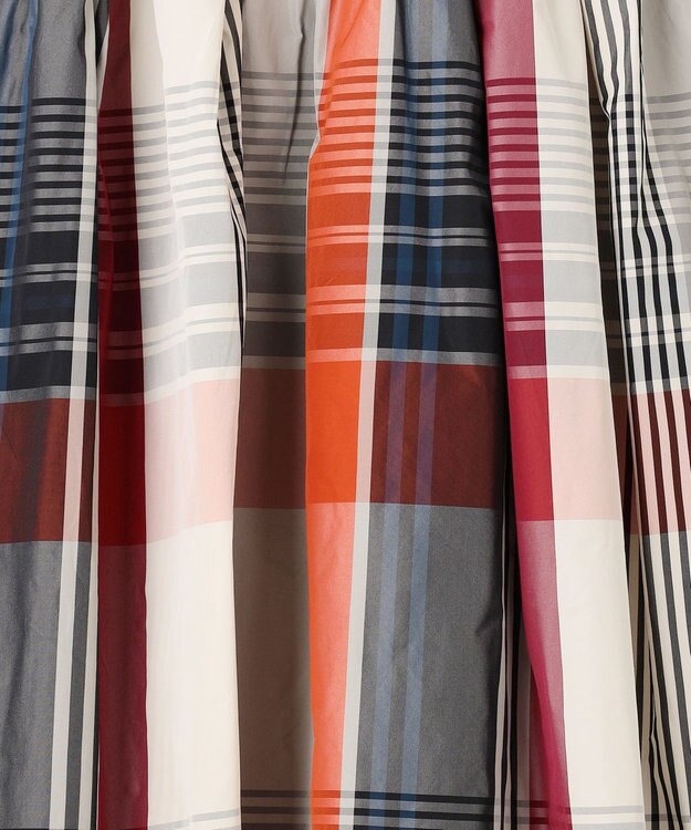 SHARE PARK LADIES メモリーチェックフレアスカート オレンジ系3