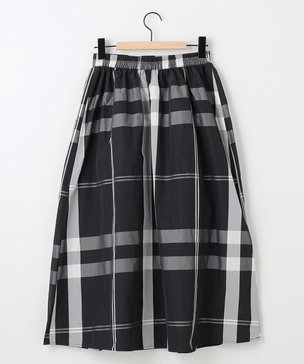 SHARE PARK LADIES メモリーチェックフレアスカート ブラック系3