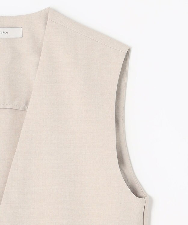 ANY リネンライクエアーヴィンテージ ジレ サンドベージュ