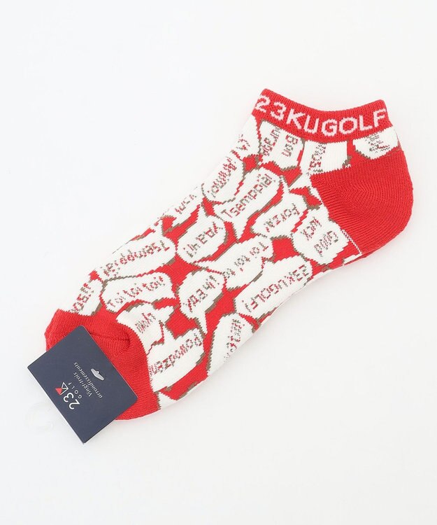 23区GOLF 【MEN】ＹＥＬＬ柄 アンクルソックス オレンジ系5