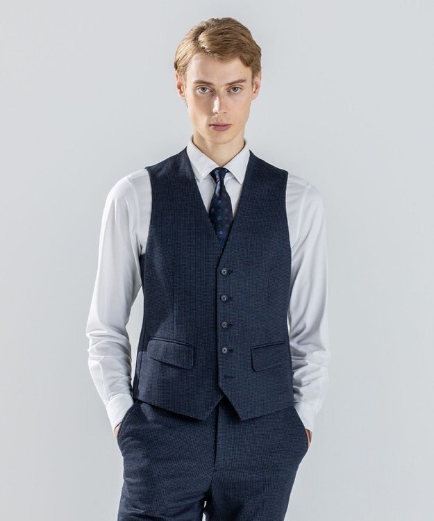 JOSEPH HOMME 新素材【ストレッチ/セットアップ対応】クリアドビージャージー ジレ ネイビー系