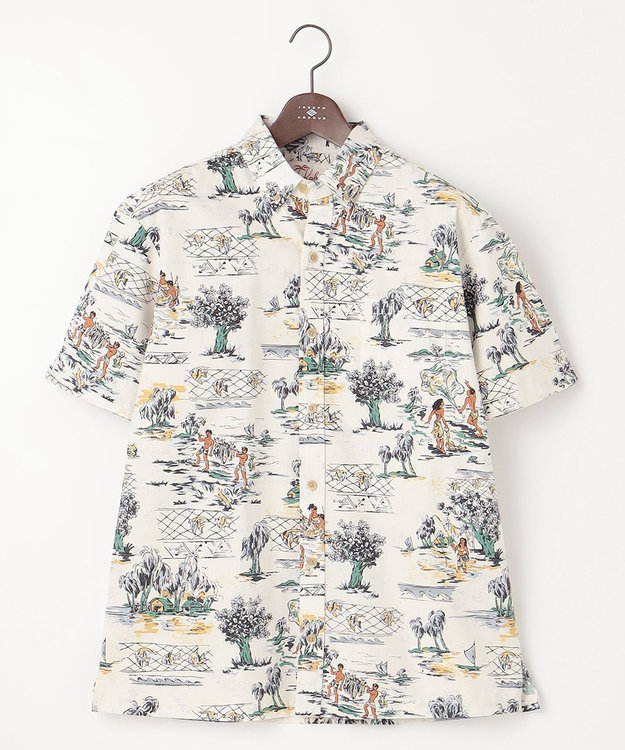 JOSEPH ABBOUD 【ハワイの老舗アロハブランドとコラボ】KAHALA ALOHA　アロハ シャツ ライトグレー系6