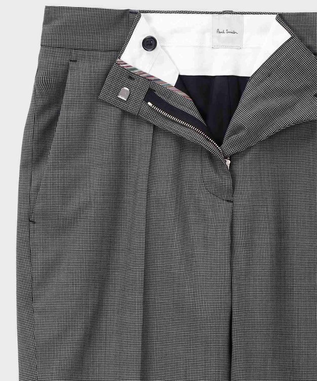 Paul Smith マイクロ ハウンドトゥース テーパードパンツ グレー