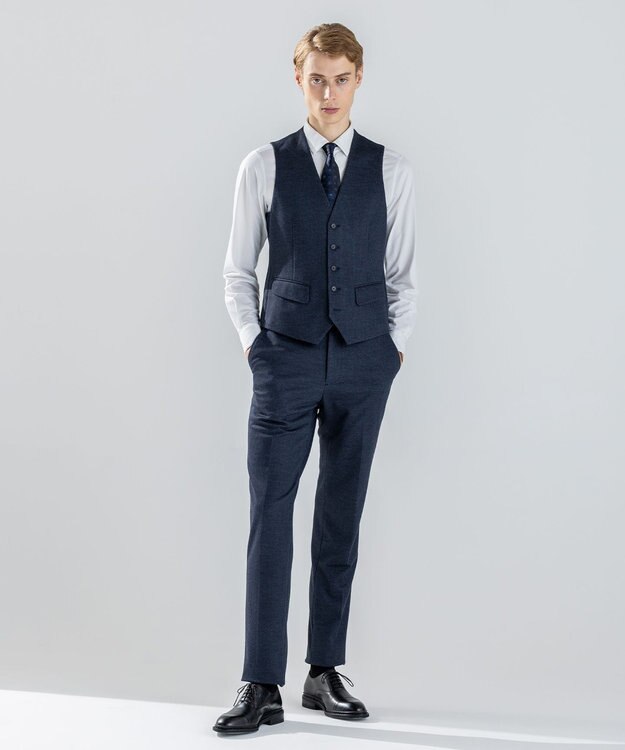 JOSEPH HOMME 新素材【ストレッチ/セットアップ対応】クリアドビージャージー ジレ ネイビー系