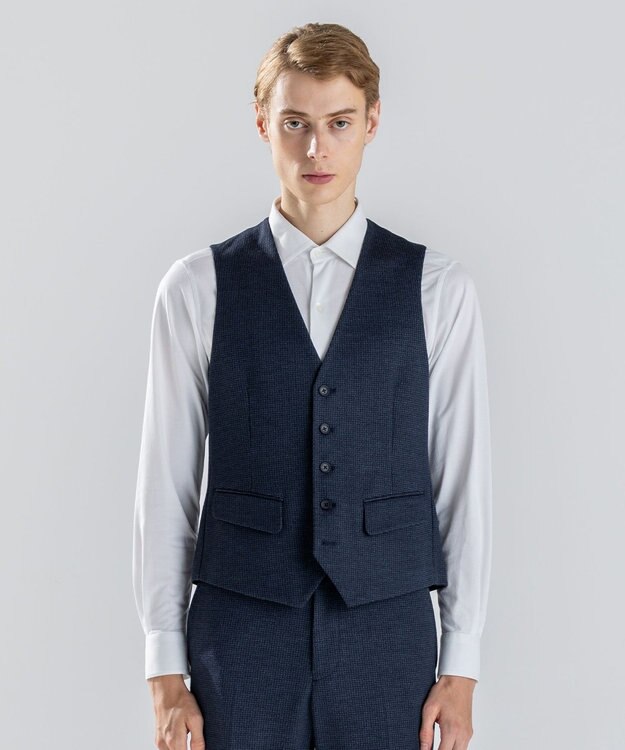 JOSEPH HOMME 新素材【ストレッチ/セットアップ対応】クリアドビージャージー ジレ ネイビー系