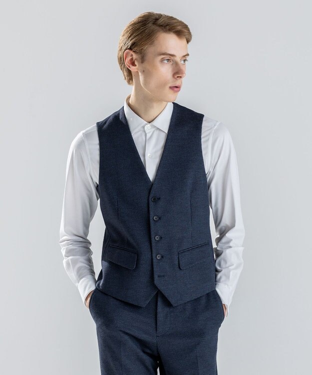 JOSEPH HOMME 新素材【ストレッチ/セットアップ対応】クリアドビージャージー ジレ ネイビー系