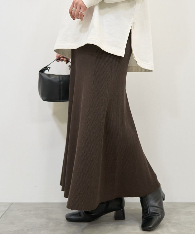 AMERICAN HOLIC リブマーメイドスカート Brown