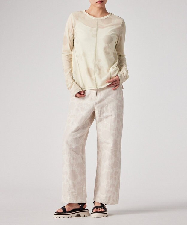Paul Smith Floral Print シアー 長袖カットソー ライトベージュ