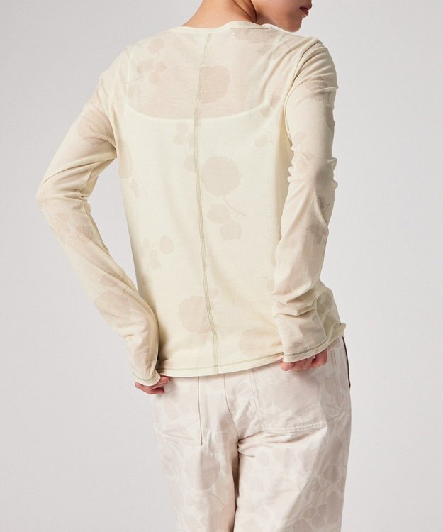 Paul Smith Floral Print シアー 長袖カットソー ライトベージュ