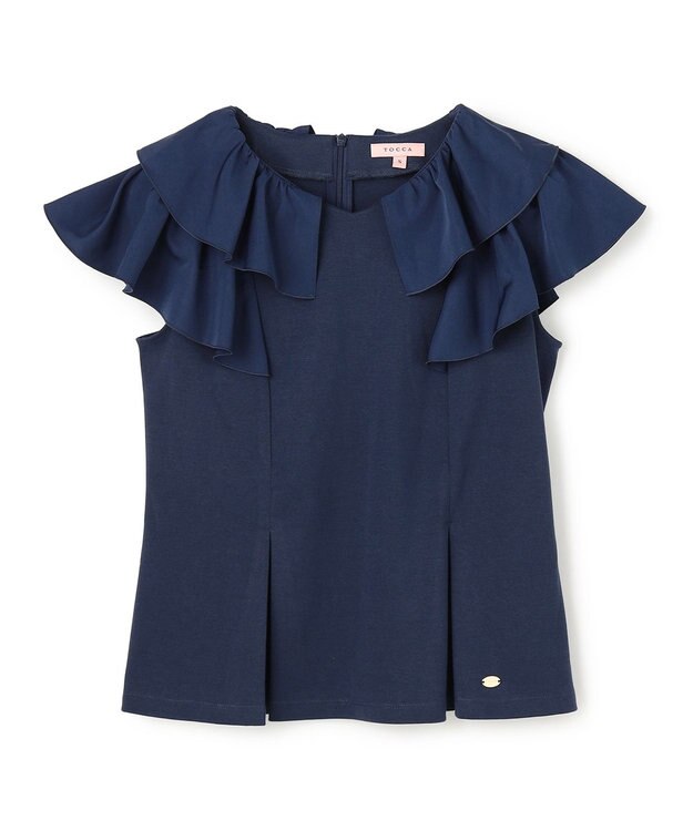 TOCCA WAVED CREAM カットソー ネイビー系