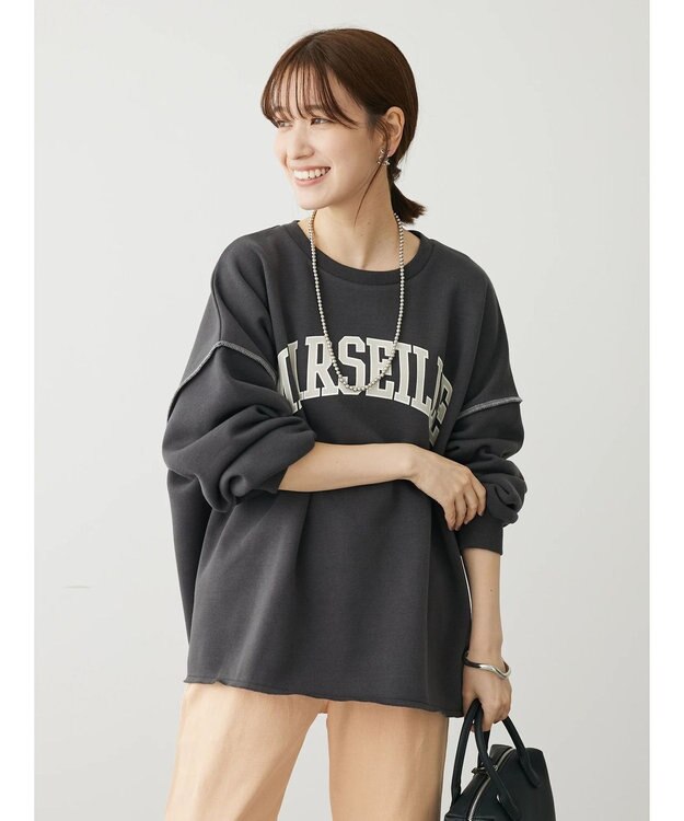 Green Parks ・ＲＡＹ　ＣＡＳＳＩＮ　ロゴｐｔカラーステッチスウェット Charcoal Gray