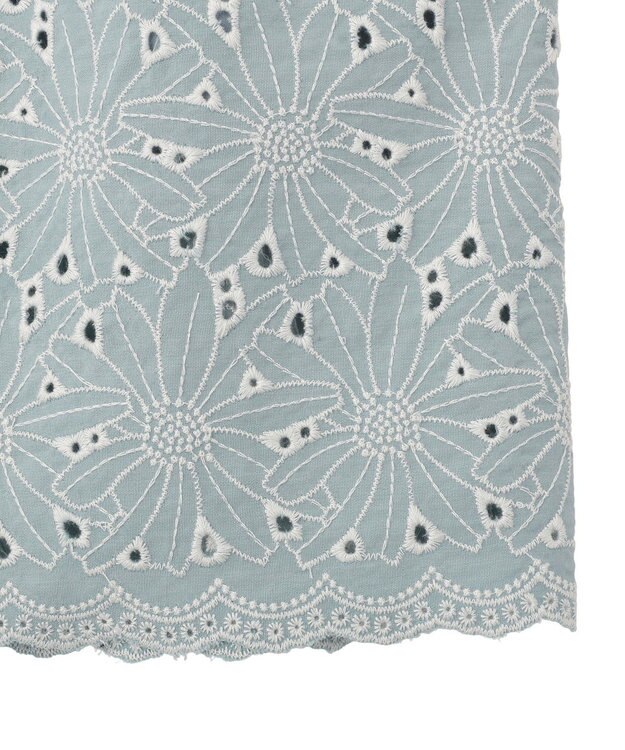 YECCA VECCA フラワーレースロングナロースカート Light Blue