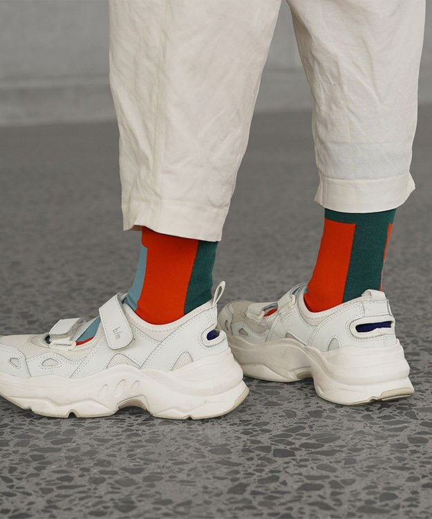 nitorito 【UNISEX】米沢オリジナル柄 block 靴下 green