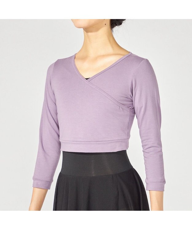 Chacott カシュクールトップ グレイッシュライラック