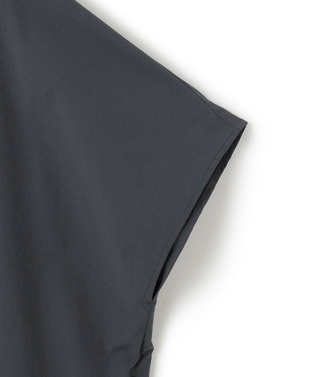 ICB L 【接触冷感・UVカット・洗える】RENUソフトタイプライター バンドカラーワンピース ネイビー×トープ系