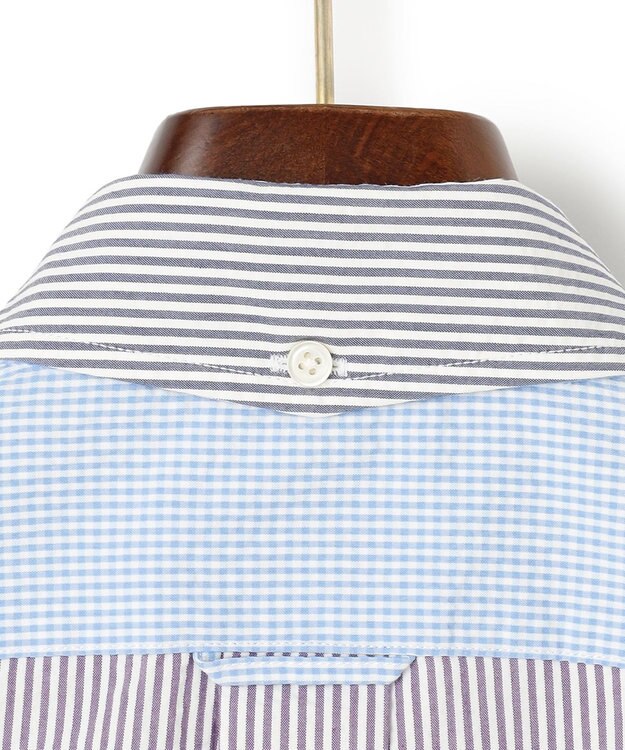 J.PRESS MEN 【クールマックス】クレイジーパターン サッカーシャツ/B.D. ネイビー系9