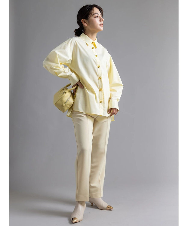 Te chichi 【Atelier Bonheur】アクセサリーチャームボタンシャツ《2025winter catalog item》 イエロー
