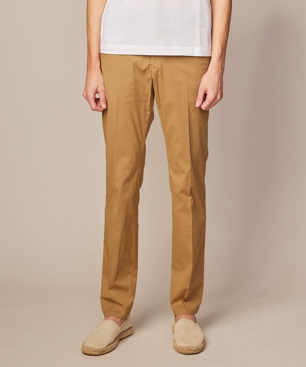 JOSEPH ABBOUD 【ウエストも伸びる/Eco撥水】オーガニックマイクロピケストレッチ パンツ キャメル系