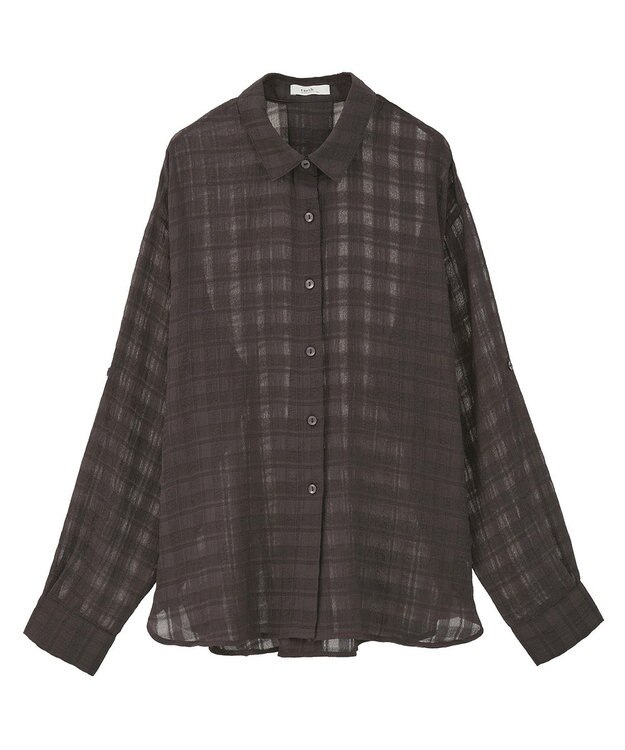 earth music&ecology シャドーチェックシャツ Brown