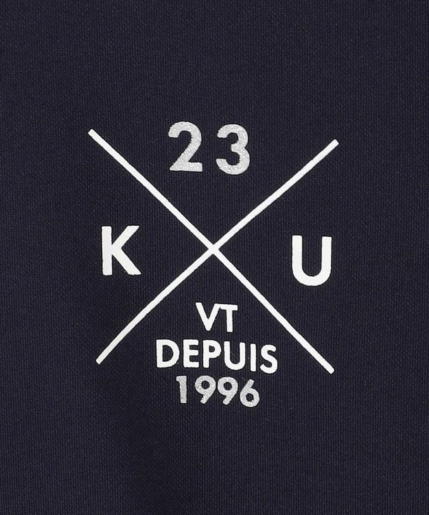 23区GOLF 【WOMEN】【吸水速乾/UVカット】ベアスムースモックシャツ ネイビー系