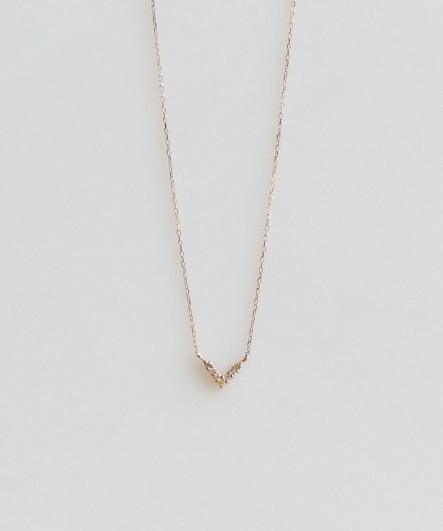 Phoebe 【K10RG】Vラインダイヤモンドネックレス/全長:40cm ローズゴールド