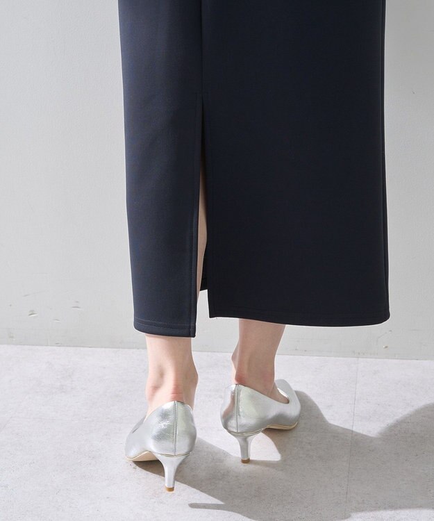 YECCA VECCA ダンボールニットナロースカート Navy