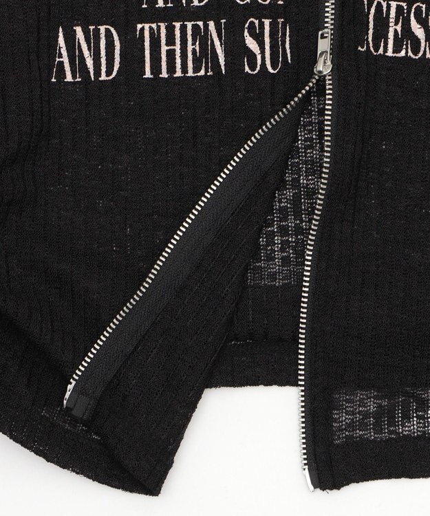 WEGO グラフィックシアーリブパーカー ブラック