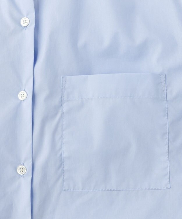 UNFILO 【抗菌防臭】イージーケア クロップド シャツ スカイブルー