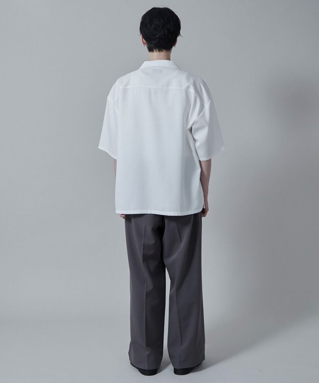 WEGO 【速乾/シワになりにくい】ドライポリオープンカラーシャツ(S) ホワイト