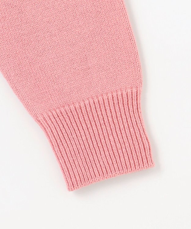 組曲 バスケット編みフリル ニット ピンク系