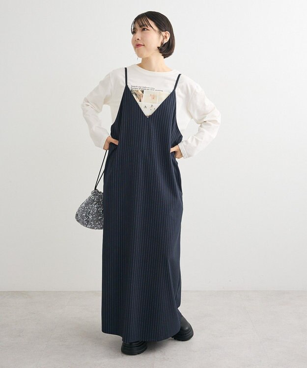 Green Parks Ｖネックキャミワンピース Navy