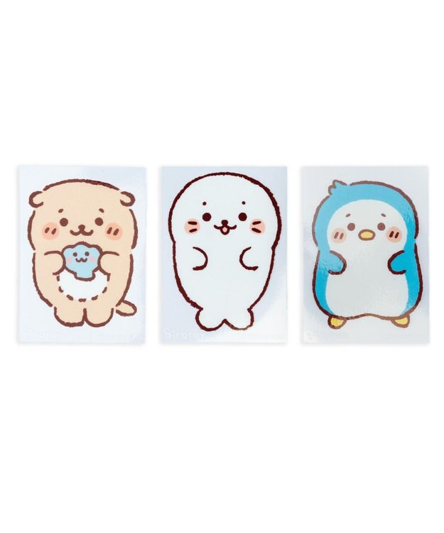 Mother garden しろたん どこでも一緒 ステッカー 小 3枚セット 《しろたん/らっこいぬ/らむね》 しろたん/らっこいぬ/らむね セット