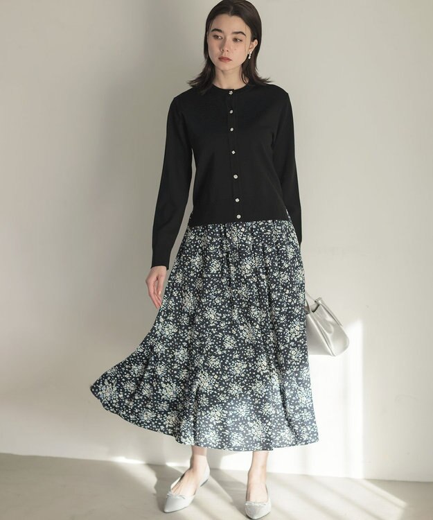 組曲 【先行予約】アトランダムビジューボタンカーディガン ブラック系