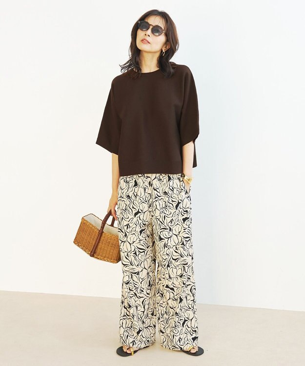 UNFILO 【一部店舗限定】BEAUTY FORM KNIT ハーフスリーブ ブラウン