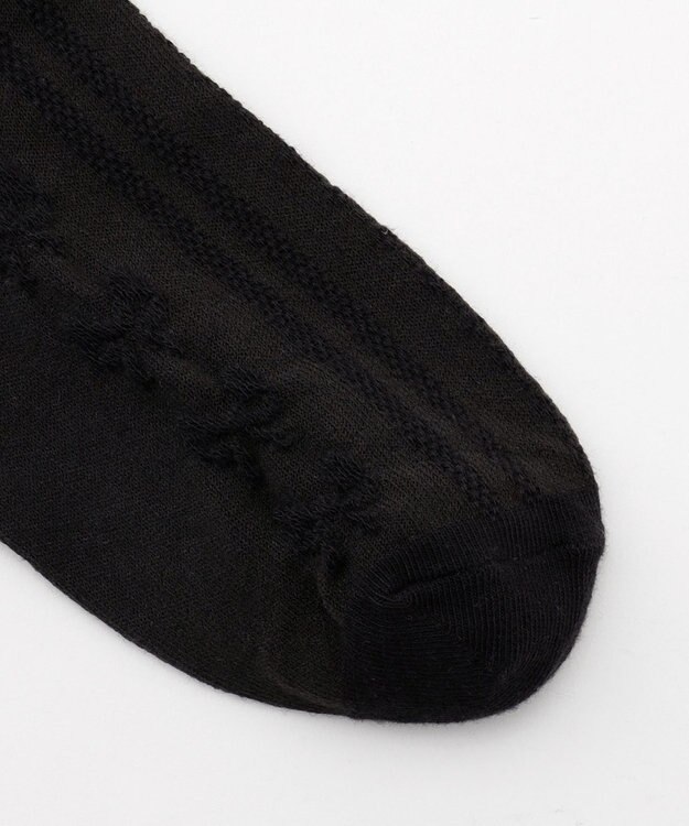 ANY KIDS リボン柄 ジャガードタイツ ブラック