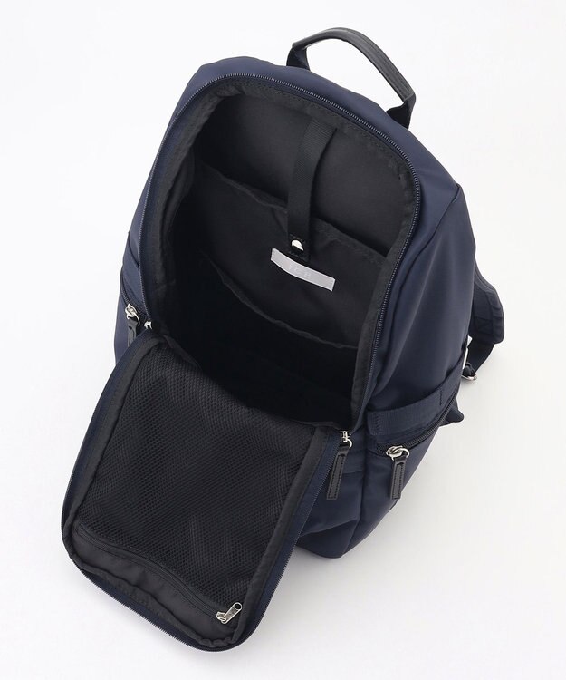 ICB 【新仕様・A4サイズ収納可・容量約14L】8ポケットナイロンリュック ネイビー