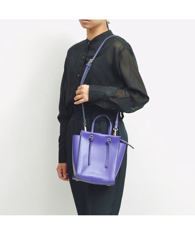 UNBILLION カシュカシュ cachecache / ノットハンドル縦長ミニトート パープル