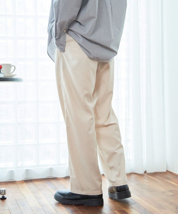 WEGO 【ウエストゴム】TRイージーストレートパンツ ライトベージュ