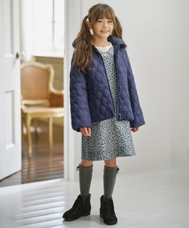 組曲 KIDS 【150-170㎝】中綿キルト コート ネイビー系