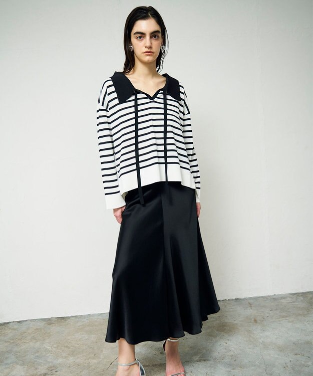 GRACE CONTINENTAL マリンボウタイニット ホワイト