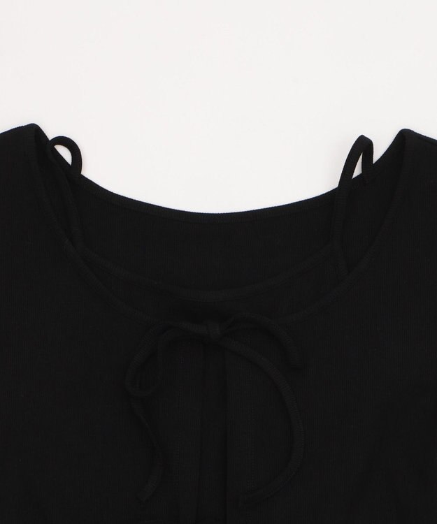 WEGO キャミドッキングカーデトップス ブラック