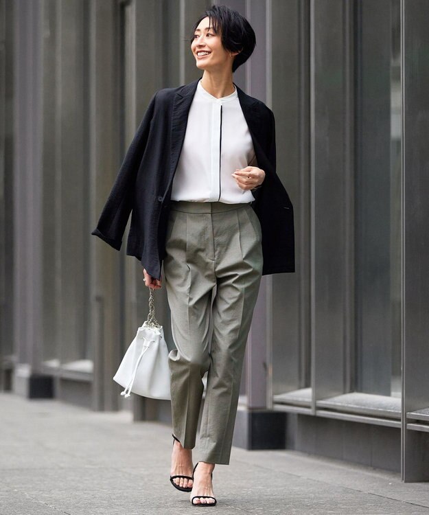 ICB 【洗える】リヨセルナイロンワッシャー ジャケット ブラック系