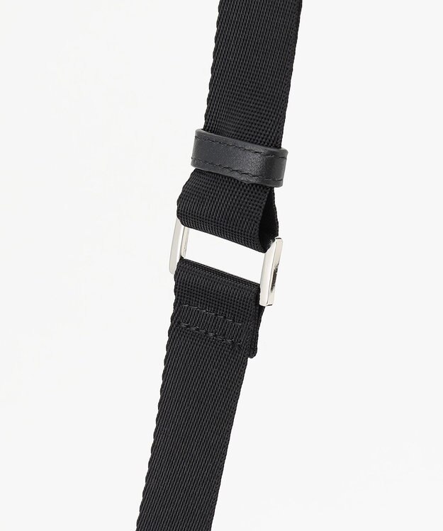 Y'SACCS リサイクルナイロン×カウレザー ラップミニショルダー ブラック