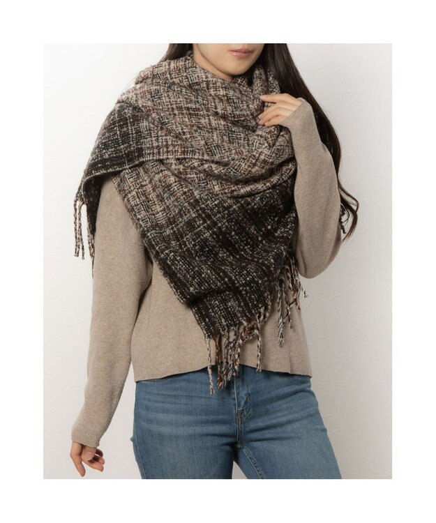 UNBILLION カシュネ cache nez / ツイードストール ブラック