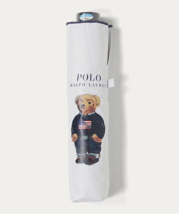 MOONBAT 【遮光率100％/遮熱/UV/軽量】POLO RALPH LAUREN（ポロ ラルフローレン）晴雨兼用日傘  ポロベア 折りたたみ傘 ユニセックス オフホワイト